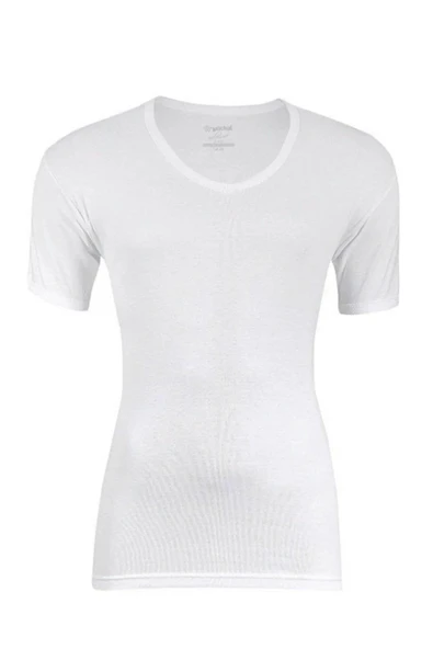 Yıldız Erkek Ribana V Yaka Body Atlet 60/62 - 6 Adet  Beyaz 2XL ürün görseli 1
