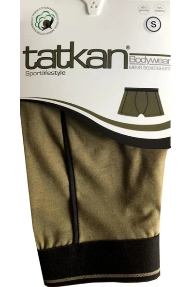 Tatkan Erkek Penye Biyeli Boxer - 6 Adet  2XL Haki ürün görseli 1