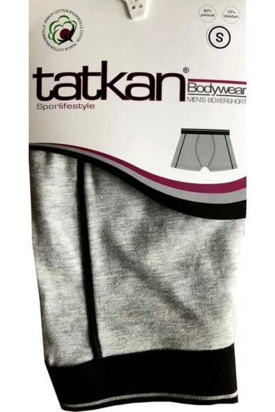Tatkan Erkek Penye Biyeli Boxer - 6 Adet  M Gri ürün görseli 1