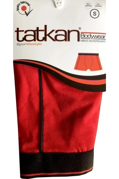 Tatkan Erkek Penye Biyeli Boxer - 6 Adet  M Kırmızı ürün görseli 1