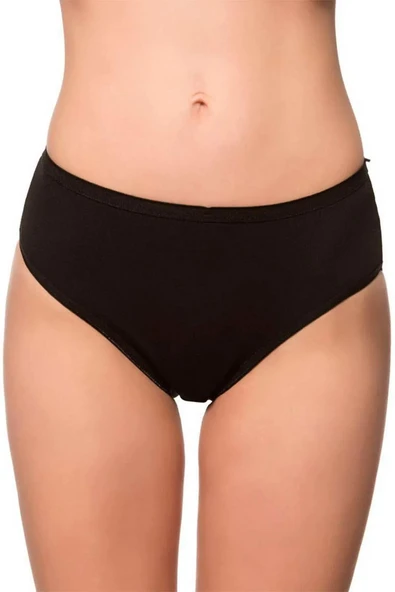 Aydoğan Kadın Pamuklu Likralı Bikini Slip Külot -12 Adet  Siyah 3XL ürün görseli 1