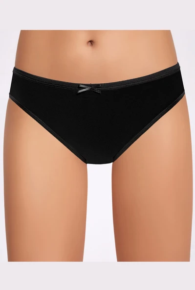 İlke Kadın Ribana Fiyonklu Bikini - 12 Adet  XL Siyah ürün görseli 1