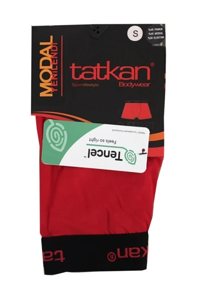 Tatkan Erkek Modal Penye Boxer - 6 Adet  Kırmızı S ürün görseli 1