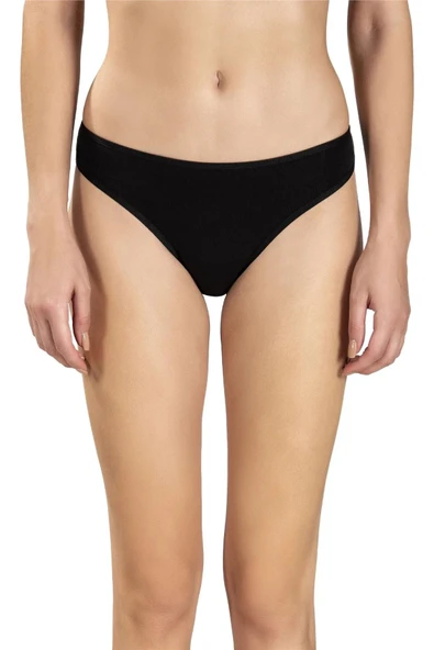Jiber Kadın Pamuklu Likralı Bikini Külot 655 - 6 Adet  Siyah M ürün görseli 1