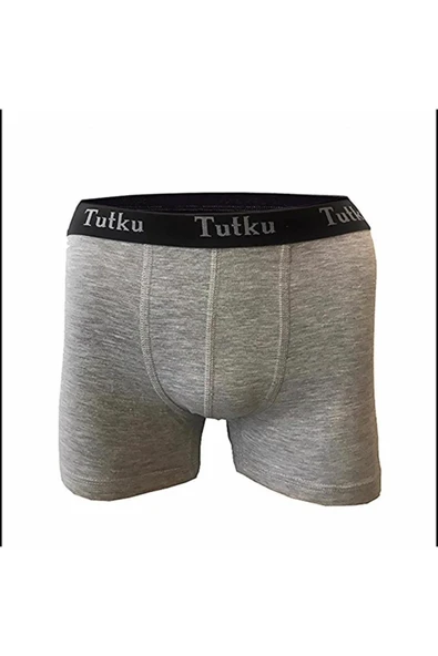 Tutku Erkek Likralı Sporcu  Boxer 0400 - 12 Adet  Gri S ürün görseli 1