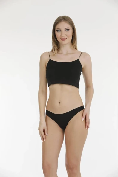 Berrak Kadın Lazer Kesim Polyester Bikini Külot 11690 - 12 Adet  Siyah L ürün görseli 1
