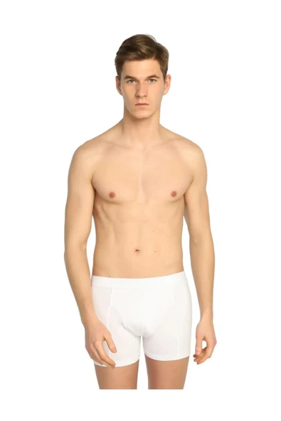 Tutku Erkek Likralı Boxer 0114 - 12 Adet  Beyaz M ürün görseli 1