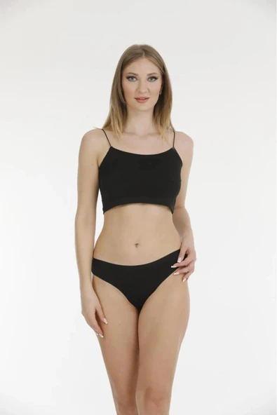 Berrak Kadın Lazer Kesim Bikini Külot 11688 - 6 Adet  XL Siyah ürün görseli 1