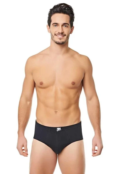 Tutku Erkek Renkli Penye Slip Külot  0109 - 6 Adet  Siyah S ürün görseli 1