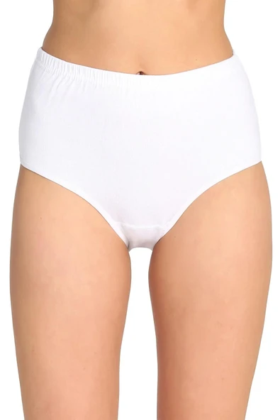 Tutku Kadın Ribana Yüksek Bel Bato Külot 0922 - 6 Adet  Beyaz 2XL ürün görseli 1