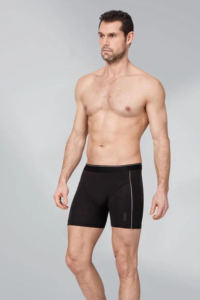 Namaldı Erkek Modal Likralı Biyeli Boxer 197 - 3 Adet  Siyah S ürün görseli 1