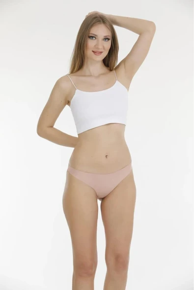 Berrak Kadın Lazer Kesim Polyester Bikini Külot 11690 - 6 Adet  M Pudra ürün görseli 1