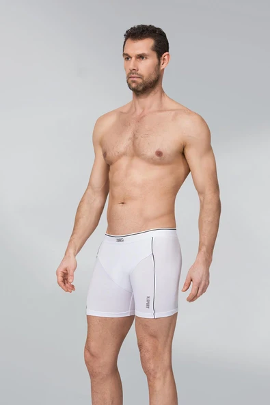 Namaldı Erkek Modal Likralı Biyeli Boxer 197 - 3 Adet  Beyaz M ürün görseli 1