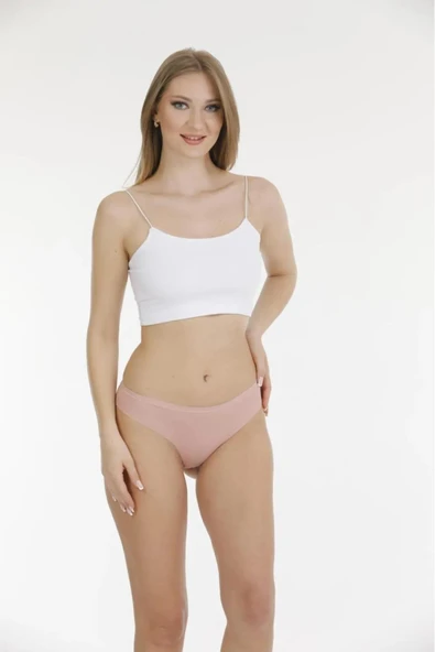 Berrak Kadın Lazer Kesim Bikini Külot 11688 - 12 Adet  L Pudra ürün görseli 1