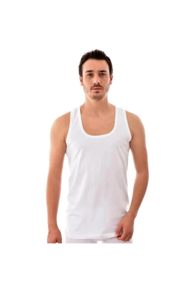 Tutku Erkek Klasik %100 Pamuk'lu Atlet 0101 - 12 Adet  Beyaz 3XL ürün görseli 1