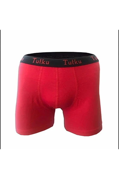 Tutku Erkek Likralı Sporcu  Boxer 0400 - 6 Adet  L Kırmızı ürün görseli 1