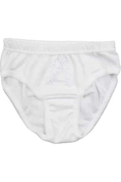 Berrak Kız Çocuk Papatya Pamuklu Bikini Külot 2560 - 12 Adet  Beyaz 1 (1-2 YAŞ) ürün görseli 1