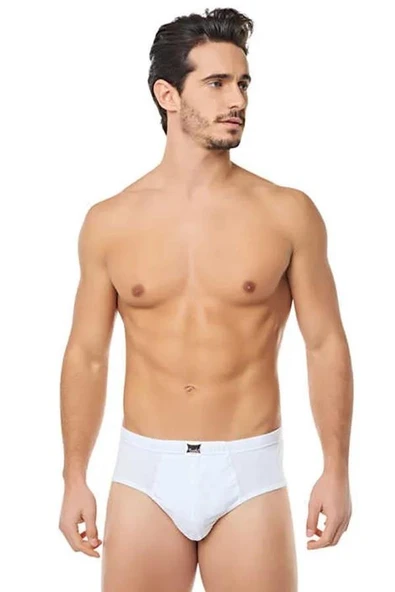 Tutku Erkek %100 Pamuklu Penye Slip Külot Beyaz 0109 - 6 Adet  Beyaz 3XL ürün görseli 1