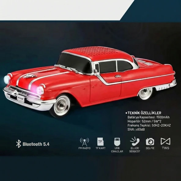 Pontiac Klasik Araba Tasarımlı Bluetooth Hoparlör - Resim 2