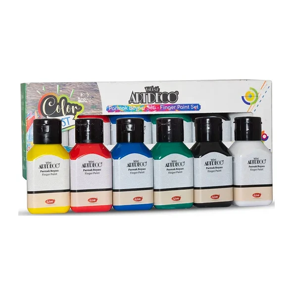 Artdeco Kids Parmak Boyası 6X50 Ml Temel Renkler ürün görseli 1