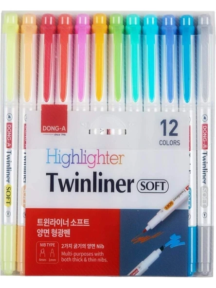 Twinliner Fosforlu Kalem Soft 12 Renk Set ürün görseli 1