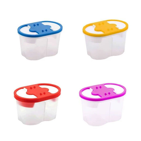 Yıldızlar Fırça Temizleme Kabı Plastik 2 Bölmeli 163 (Karışık Renk 1 Adet) ürün görseli 1
