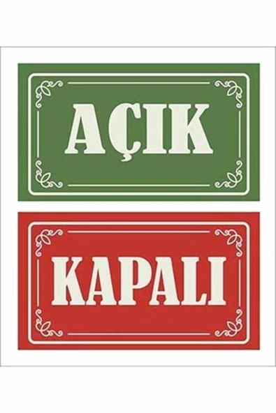 “açık - Kapalı” Kapı Cam Levhası (2,7 MM DEKATO) ürün görseli 1
