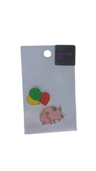 Ekstrafix Yapışkanlı Sudan Etkilenmeyen Sticker The Sticker Story Balonlu Domuzcuk Tss0194 (1 Adet) ürün görseli 1