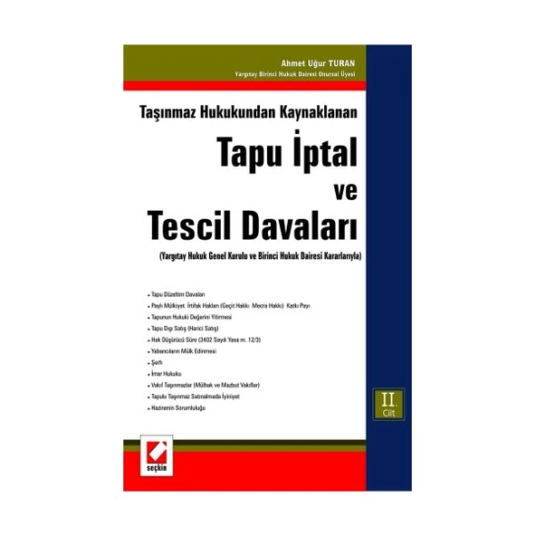 Tapu İptal ve Tescil Davaları (Takım) Ahmet Uğur Turan 2007/09 ürün görseli 1
