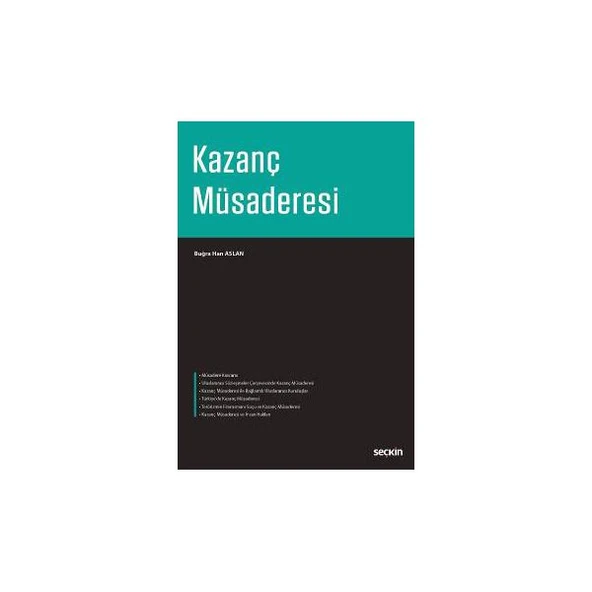 Kazanç Müsaderesi Buğra Han Aslan 2016/10 ürün görseli 1