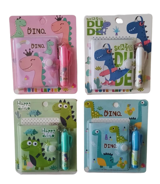 Joyz Kalemli Mini Defter Dinazor 2/S Jy-0032-03 (Karışık Renk 1 Adet) ürün görseli 1