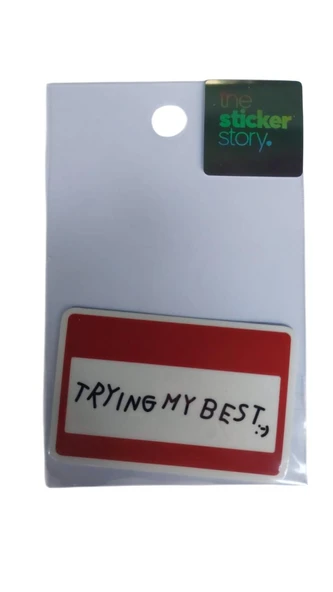 Ekstrafix Yapışkanlı Sudan Etkilenmeyen Sticker The Sticker Story Traying My Best Tss0142 (1 Adet) ürün görseli 1
