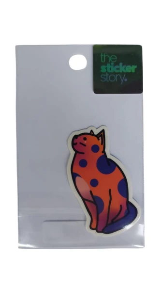Ekstrafix Yapışkanlı Sudan Etkilenmeyen Sticker The Sticker Story Kırmızı Kedi Tss0035 (1 Adet) ürün görseli 1