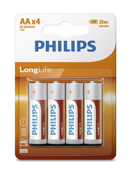 Philips Longlife Kalem Pil AA 4 Lü ürün görseli 1