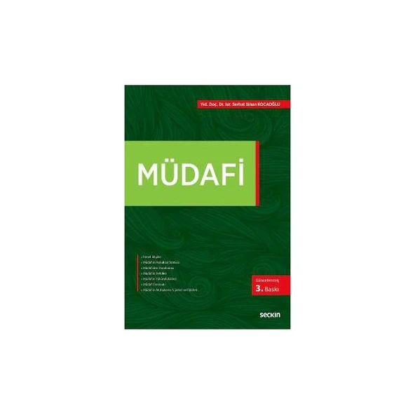 Müdafi (3. Baskı) S. Sinan Kocaoğlu 2017/01 ürün görseli 1