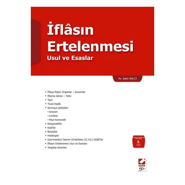 İflasın Ertelenmesi 3. Baskı Şakir Balcı 2010/03 ürün görseli 1