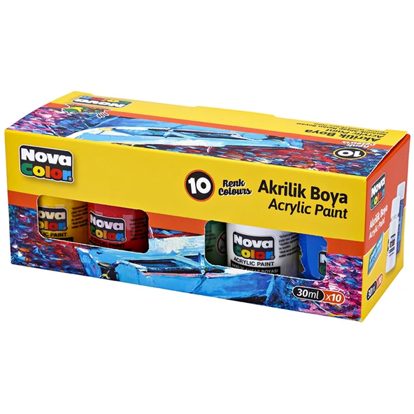 Nova Color Akrilik Boya Şişe 10 Renk Takım 30 Ml Nc-2002 ürün görseli 1