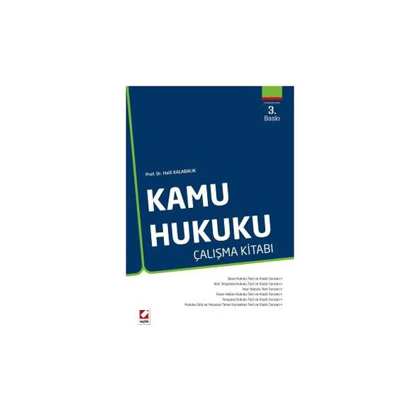 Kamu Hukuku Çalışma Kitabı (3.Baskı) /A Halil Kalabalık 30 2015/10 ürün görseli 1