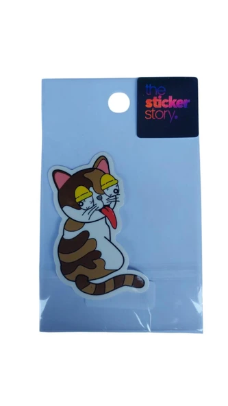 Ekstrafix Yapışkanlı Sudan Etkilenmeyen Sticker The Sticker Story Kedi Tss0066 (1 Adet) ürün görseli 1