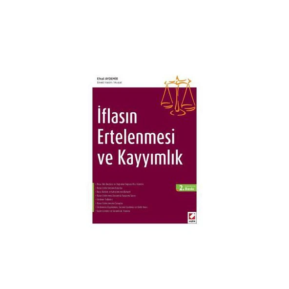 İflasın Ertelenmesi ve Kayyımlık (2. Baskı) Efrail Aydemir 2016/01 ürün görseli 1