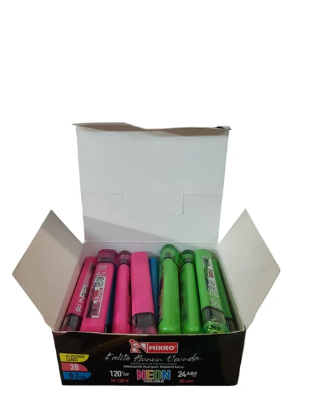 Mikro Min 60 Mm Neon 120 Li 0.7 Mm Versatil Kalem Ucu M-120N (24 Tüp) ürün görseli 1
