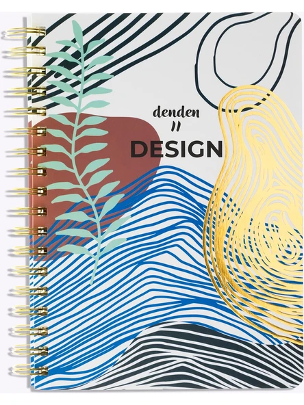 Denden Altın Seri Spiralli Not Defteri Redactar Beyaz 17X24Cm Çizgili ürün görseli 1