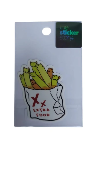 Ekstrafix Yapışkanlı Sudan Etkilenmeyen Sticker The Sticker Story Extra Food Tss0135 (1 Adet) ürün görseli 1