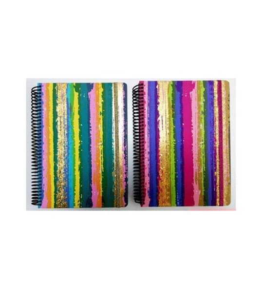 Keskin Color Defter Plastik Kapak Spiralli Glitter 16,5X22,5Cm 80 Yaprak Kareli 322442-99 (Karışık Renk 1 Adet) ürün görseli 1