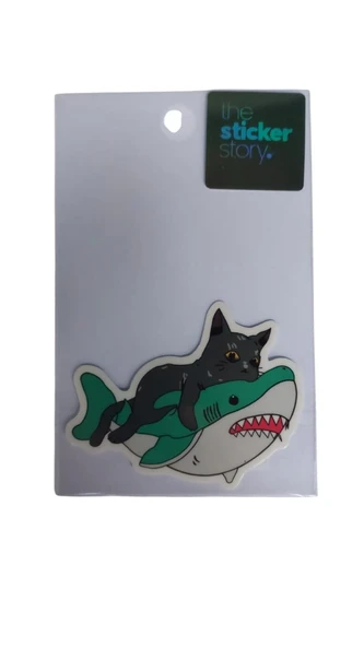 Ekstrafix Yapışkanlı Sudan Etkilenmeyen Sticker The Sticker Story Kedi - Köpekbalığı Tss0030 (1 Adet) ürün görseli 1