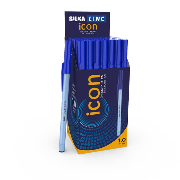 Silka Linc İcon Tükenmez Kalem 1.0 Mm Mavi (50 Li Paket) ürün görseli 1