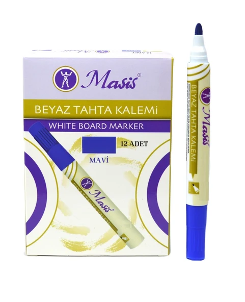 Masis Beyaz Tahta Kalemi Mavi Wm03-M (12 Li Paket) ürün görseli 1