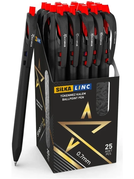 Silka Linc Starone Tükenmez Kalem 0,7 Mm Kırmızı (25 Li Paket) ürün görseli 1
