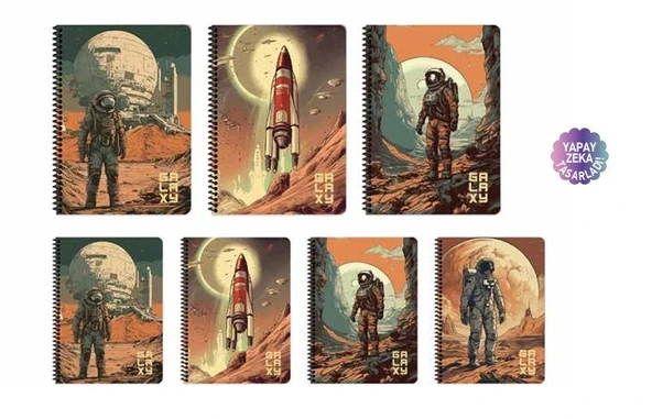 Keskin Color Plastik Kapak Spiralli Galaxy Not Defteri 16,5X22,5Cm 80 Yaprak Kareli 321242-99 (Karışık Renk 1 Adet) ürün görseli 1