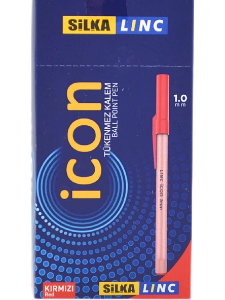 Silka Linc İcon Tükenmez Kalem 1 Mm Kırmızı (50 Li Paket) ürün görseli 1